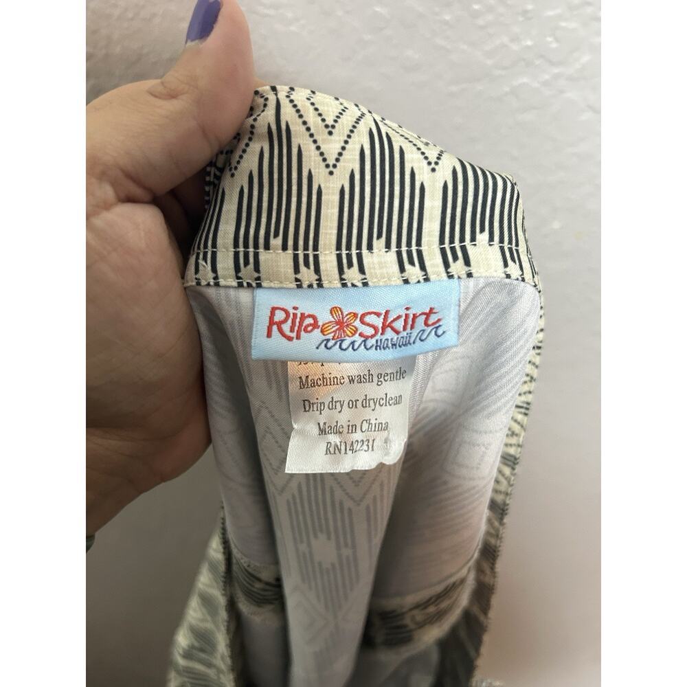 Ripskirt Hawaii Black‎ Tan Ikat Wrap Skirt Beach Pool Women's Size XXLarge - Picture 6 of 7